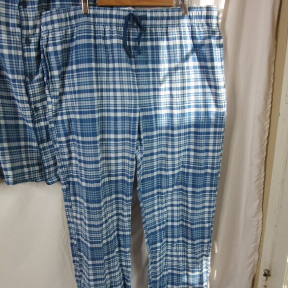Goodfellow & Co Flannel Pajamas Men's Blue White Plaid 100% Cotton NWT Size XXL - Picture 4 of 8